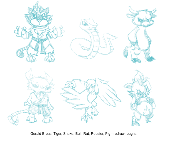 Zodiac Brawlers roughs